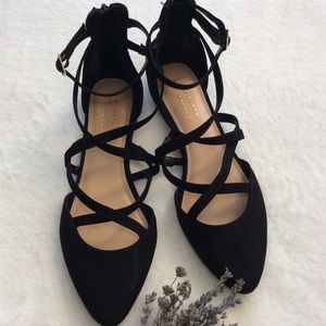 LC Lauren Conrad black flat shoes, size 7